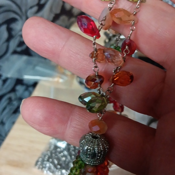 Sparkle Tassel Necklace Bold Colors - Picture 6 of 9